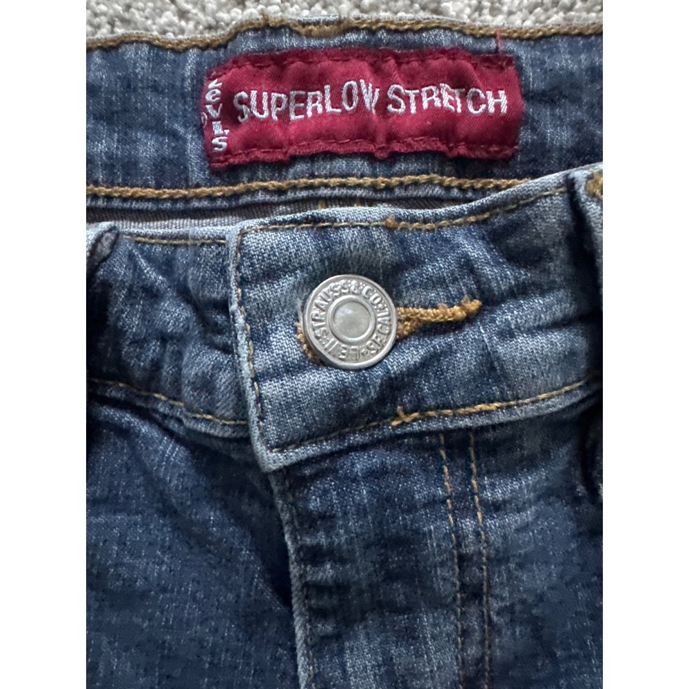 Levis 518 Superlow Bootcut Jeans 1L Medium Wash Stretch Denim Low Rise Y2K - Picture 8 of 10